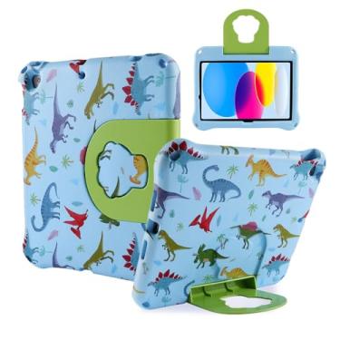 Imagem de Funnywin Capa infantil para tablet iPad 10.2, 7, 8, 9, 9, FW, iPad 7ª 8ª geração, 10.2, 10.2, capa de dinossauro para crianças, meninos, meninas, EVA, leve, à prova de impacto, à prova de choque,