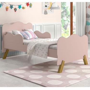 Imagem de Mini Cama Infantil com Proteção Lateral Cambel Móveis Rosa