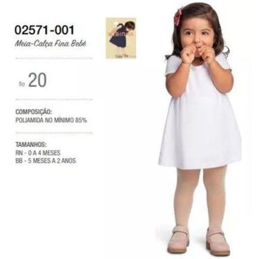 Imagem de Meia Calça Infantil Bebê Fio 20 Lobinha Lupo conforto Elegante 2571, R