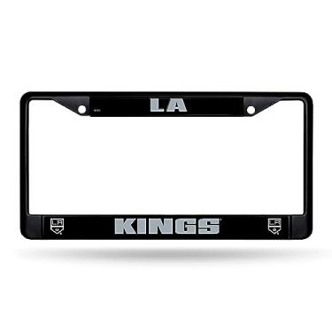 Imagem de Rico Industries NHL Hockey Los Angeles Kings Moldura preta cromada preta com inserções de plástico 30,48 cm x 15,24 cm acessório automotivo para carro/caminhão