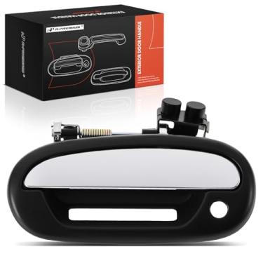 Imagem de A-Premium Maçaneta externa dianteira esquerda do lado do motorista com orifício para teclado compatível com Lincoln Navigator 1998 1999 2000 2001 2002, caixa preta com alavanca cromada, substituição #