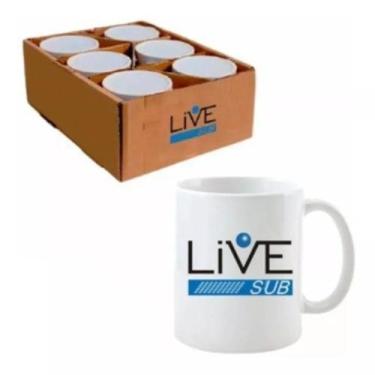 Imagem de Caneca Branca Live Aaa 325ml Sublimação Porcelana - 5 Unidades.