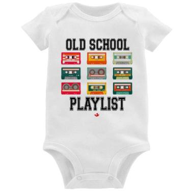 Imagem de Body Bebê Old School Playlist - Foca na Moda, Branco, GG