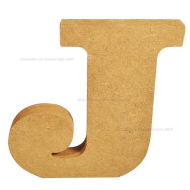 Imagem de Letra J Mdf 15mm por 12cm de Altura Madeira - ATACADÃO DO ARTESANATO M