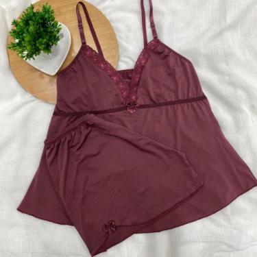 Imagem de Babydoll Juliane Plus Size do 48 ao 58 - Orquídea Lingerie, Rubro, 56 