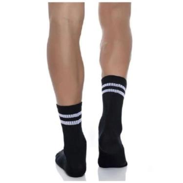 Imagem de Kit 6 Pares De Meias Cano Alto/Médio Moderna - Loppas, Preto