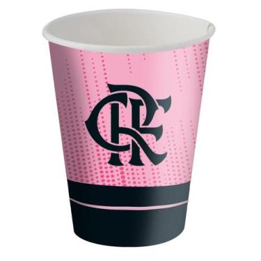Imagem de Copo de Papel 200ml Festa Flamengo Rosa - 08 unidades - Festcolor -  F