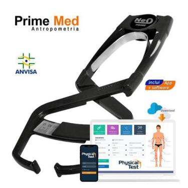 Imagem de Adipometro Clinico Prime Neo Preto Com Software 8.0 e Web - Prime Med