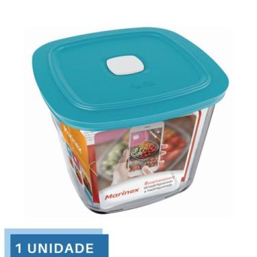 Imagem de 1 Pote Vidro Facilita  Quadrado Alto Com Tampa 1L Marinex - NADIR FIGU