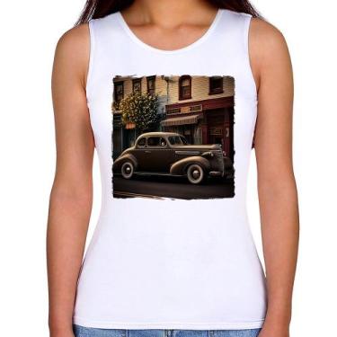 Imagem de Regata Feminina Carro antigo na cidade - Foca na Moda, Branco, P
