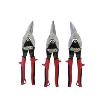 Imagem de Conjunto Kit Tesoura aviacao, aviação, P/ Cortar  Chapa Metal 10 Pol +