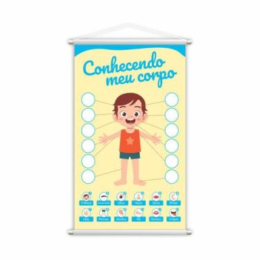 Imagem de Banner Conhecendo Meu Corpo Menino Pedagógico 60x40cm - PlimShop