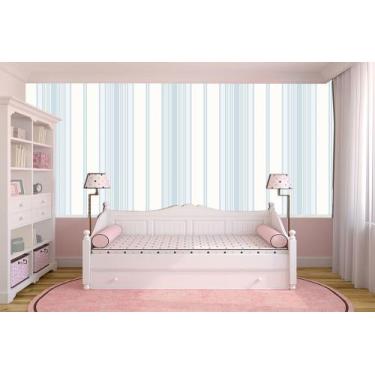 Imagem de Papel de parede adesivo infantil listrado azul ( med. 90x300 cm) - ATI