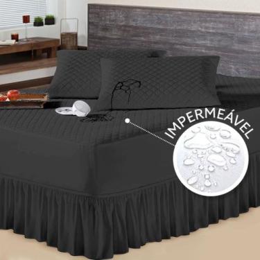 Imagem de Protetor P/ Colchão Casal Queen + 2 Porta Travesseiro Impermeável + Sa