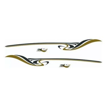 Imagem de Kit Adesivo Faixa Lancha Luna 180 P1 Preto E Dourado - SPTS