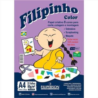 Imagem de Papel criativo A4 85g Filipinho color 8 cores com 32 folhas - Filipers
