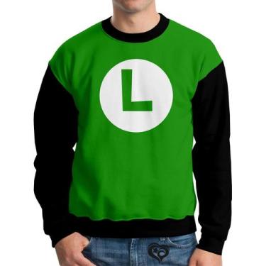 Imagem de Moletom Luigi Mario Bros Homem Infantil UNISSEX Roupas blusa - Alemark