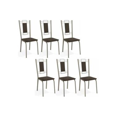 Imagem de Cadeira de Cozinha Florença 2C005NK Aço Kit 6 Un Niquel/Marrom 21 - Kappesberg