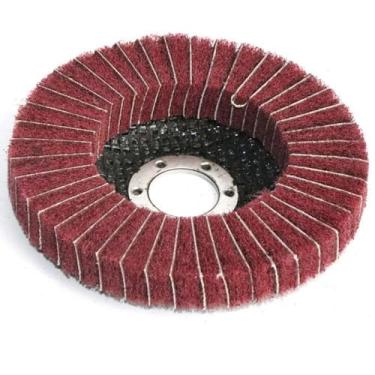 Imagem de 1 peça 4 polegadas 100mm Nylon Fibra Flap Polimento Roda Moagem Disco Não-tecido Esfregão Roda de Polimento para Rebarbadora,Grão 240,1 peça 16x100mm