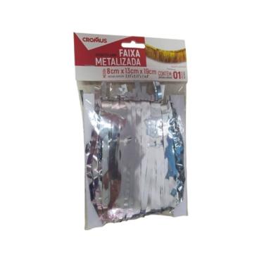 Imagem de Faixa Metalizada Prata 8x13x19cm Cromus