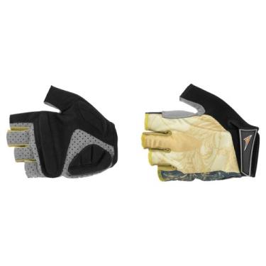 Imagem de Avenir Devine Design Luva de Ciclismo Feminina de Dedos Curtos Confortável Gel (Ouro/Preto, Grande)