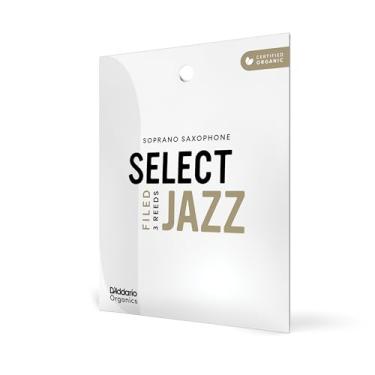 Imagem de D'Addario Palhetas de saxofone soprano orgânico Select Jazz - palhetas de saxofone - seladas individualmente - 2 médias, pacote com 3