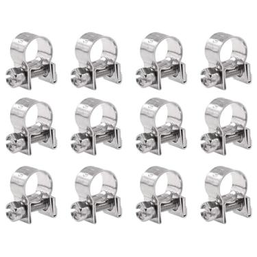 Imagem de 12 Pcs Mini Linha de Injeção de Combustível Aço Inoxidável Ajustável 8-10mm Faixa Braçadeira de Mangueira para Tubo de Gasolina Diesel Encanamento Automotivo (8-10mm)(9-11mm)