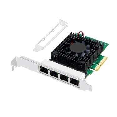 Imagem de Buacoz Placa de rede 2,5 gb PCI-E X4 Quad Port Gigabit Ethernet LAN NIC Card RJ45, com chip Intel I225-V Suporte para placa de rede para Windows 10/11 64-bit/Windows Server 2019/2022