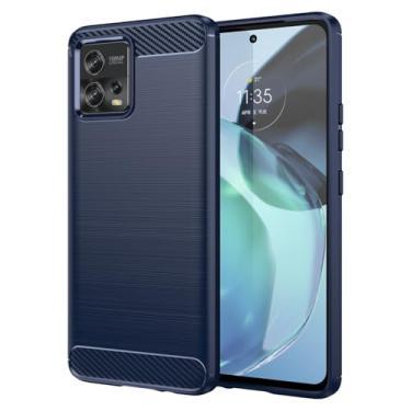 Imagem de Vavies Capa para Moto G72, para Motorola G72 XT2255-1, capa de fibra de carbono, capa fina e macia de TPU (poliuretano termoplástico) com absorção de choque, proteção à prova de choque para Motorola