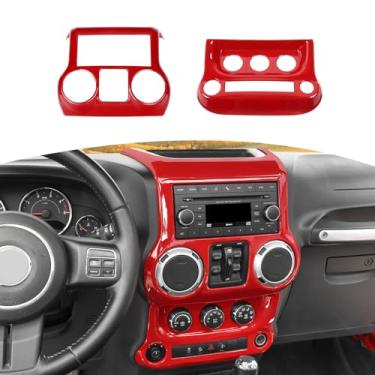 Imagem de RT-TCZ Painel de painel de painel de painel de painel de controle interno e de ar condicionado Painel de moldura para Jeep Wrangler 2011-2017RT-TCZ vermelho Jia-szzt05774