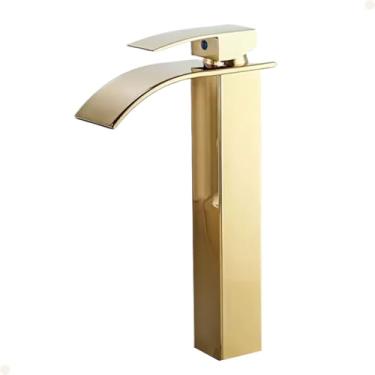 Imagem de TORNEIRA BANHEIRO CASCATA MONOCOMANDO MISTURADOR ALTA DOURADO GOLD