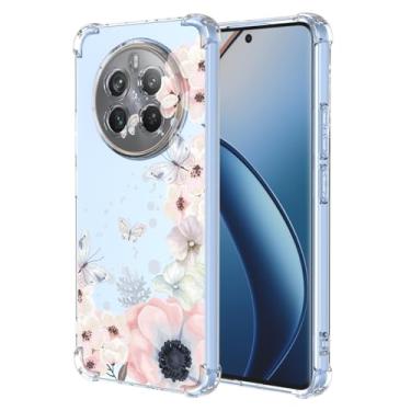 Imagem de RRXSYXL Capa para Oppo Realme 12 Pro, capa 12 Pro GN, capa Realme 12 Pro Plus 5G com estampa floral transparente, capa macia à prova de choque para Oppo Realme 12 Pro, Realme 12 Pro Plus, borboletas