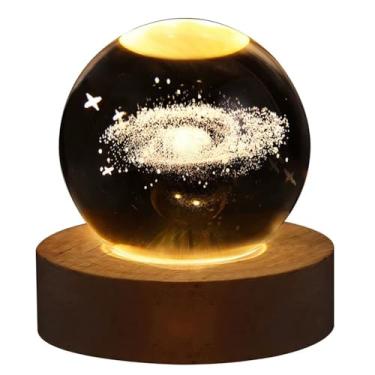 Imagem de Luminária Esfera Cristal Mesa Led Planeta Planetário Sistema Solar Enfeite Decorativo Quarto 6cm (01)
