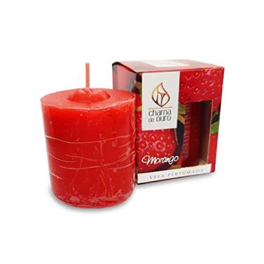 Imagem de Vela 60g perfumada MORANGO Chama de Ouro.