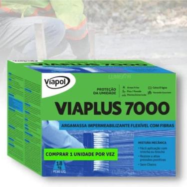 Imagem de Impermeabilizante revestimento Viaplus 7000 Flexível Caixa 18kg Viapol