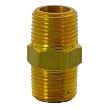 Imagem de Niple Duplo Latão Npt 3/8 X 3/8 Macho Roscável Garden