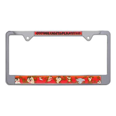 Imagem de Elektroplate Oficialmente licenciado – Looney Tunes Tasmanian Devil Taz cromado todo em metal tamanho padrão suporte de placa de carro para carros/SUVs/caminhões acessório automotivo à prova de