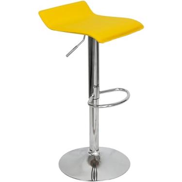 Imagem de Banqueta Toquio Wave Enzo Belo Horizonte Giratória Com Regulagem Amarelo - Lianto Decor