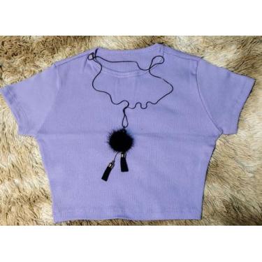 Imagem de Cropped Ribana Canelada - Majestic Store, Lilás, P