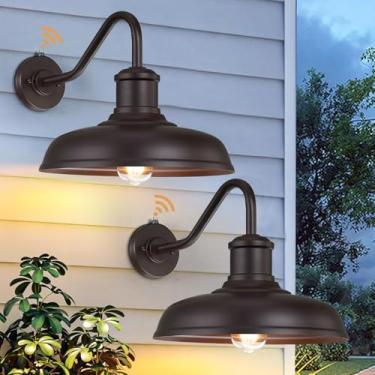 Imagem de MYHXQ Luminária De Celeiro Grande De Pescoço De Ganso Para Áreas Externas De 13,8'', Arandela De Parede Externa, Pacote Com 2, Luminária De Parede Externa Para Montagem Em Parede, Luminária De Pared