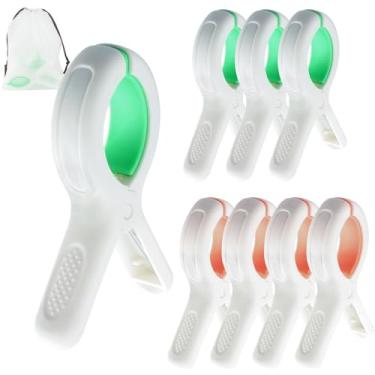 Imagem de Clipes de toalha de praia para cadeiras de praia cruzeiro, alfinetes de roupas de aderência forte clipes antiderrapantes para cadeira de piscina prendedores de colcha de plástico para toalha de