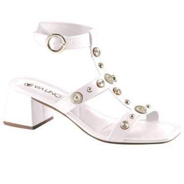 Imagem de Sandalia via uno salto bloco ref 855040ssavv feminino, 38, Branco off