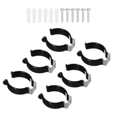 Imagem de Boxonly T12 Suporte de clipes em U para suporte de montagem de lâmpada de LED Suporte de tubo fluorescente de aço inoxidável Braçadeiras de tubo de parafuso de mola clipes de ferramentas preto pacote
