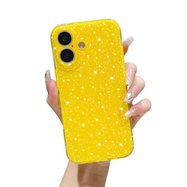 Imagem de FABSPARK Capa para iPhone 16e, capa feminina brilhante super fofa, proteção fina à prova de choque para iPhone 16e 6,1 polegadas, amarela