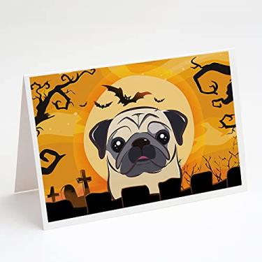 Imagem de Caroline's Treasures BB1820GCA7P Cartões de felicitações e envelopes do pug Fawn Pacote com 8, 7 x 5, multicolorido