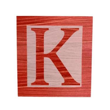 Imagem de Cubo Rosa Letra Vermelha com Aplique Festa Chá de Bebê Decoração 8x8x8