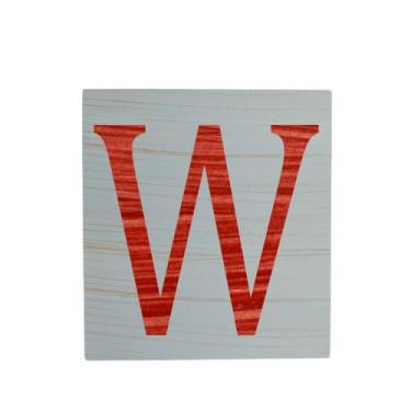 Imagem de Cubo Azul Bebê Letra Vermelho Festa Chá de Bebê Decoração 8x8x8 Cm Mdf