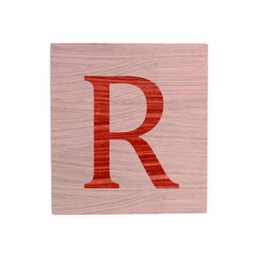 Imagem de Cubo Rosa Bebê Letra Vermelho Festa Chá de Bebê Decoração 8x8x8 Cm Mdf