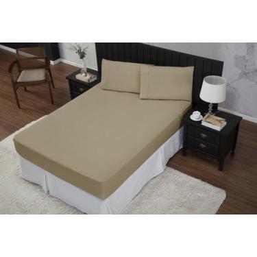 Imagem de jogo de lençol KING 3 peças 600 FIOS MICROPERCAL AVELUDADO - SAFIRA EN