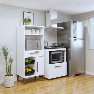 Imagem de Conjunto 2 Peças Fruteira com Nicho e Balcão 5 Bocas Porto Velho Branco